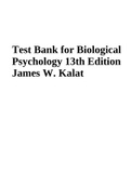 Test Bank for Biological Psychology 13th Edition James W. Kalat