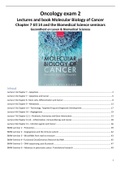 Summary Oncology Exam 2 (BMW Seminars + Book+ Lectures) - Molecular Biology of Cancer, ISBN: 9780198833024 Oncology (AB_1184)