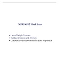 NURS 6512 Final Exam (7 Versions, 700 Q & A, Latest-2022) / NURS 6512N Final Exam / NURS6512 Final Exam / NURS-6512N Final Exam: |100% Correct Q & A, Download to Secure HIGHSCORE|