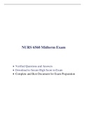 NURS 6560 Final Exam (2 Versions, Latest-2022) & NURS 6560 Midterm Exam (Latest-2022) |100 Q & A in Each Version, 100% Correct Q & A, Download to Secure HIGHSCORE|