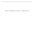 BTEC Business Level 3 Unit 4: Managing an Event ( DISTINCTION*) Assignment 2 2020-2021 