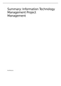 Summary: Information Technology for Project Management (Katy Schwalbe - Chapters 1 - 9 + 13)