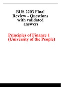 principles of business and finance final exam, Principles of Business and Finance, economics final exam study guide, questions with-validated answers 2022