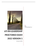 ATI RN LEADERSHIP PROCTORED EXAM 2022 VERSION 1 COMPLETE(70 QUESTIONS WITH ALL THE CORRECT ANSWERS).
