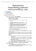 Samenvatting lessen (+teksten) Seksuele misdrijven, prostitutie en mensenhandel