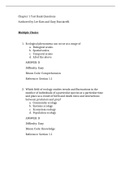 Essentials of Ecology, Begon - Exam Preparation Test Bank (Downloadable Doc)