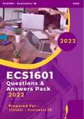 ECS1601  Past exam papers WITH solutions - All you need!