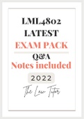 LML4802 Exam Pack - Notes and a Combination of MCQ of the last 6 years. Questions and answers. 