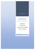 COM3707 - Political And Government Communication Assignment 1 
