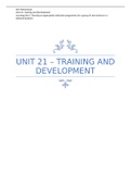 2022 Distinction : Unit 21 - Training and Development Learning Aim C