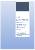 BTEC APPLIED SCIENCE: Unit 12A Infections and non-infectious diseases