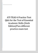 ATI TEAS 6 Practice Test Q&A for the Test of Essential Academic Skills (Sixth Edition)Two different practice exam test