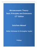 Solution Manual & Test Bank for Microeconomic Theory Basic Principles and Extensions, 12th Edition by Walter Nicholson, Christopher M. Snyder |In Bundle