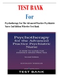Psychotherapy For The Advanced Practice Psychiatric Nurse 2nd Edition Wheeler Test Bank