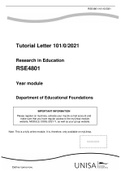 RSE4801 -Research in Education Assignment 1 & 3 