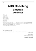 IGCSE Biology Chapters 19-21 Test with A* Grade Answers