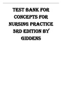 Test Bank for  concepts for  nursing practice  3rd Edition by  Giddens