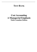 Test Bank for Horngren's Cost Accounting, 9th Canadian Edition by Srikant M. Datar