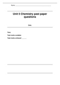 Unit 5 Principles and Applications of Science - chemistry past paper
