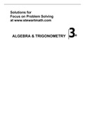 Solution Manual For Algebra and Trigonometry, 3rd Edition
