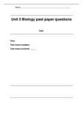 Unit 5 Principles and Applications of Science - biology past paper