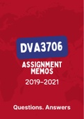 DVA3706 - Tutorial Letters 201 (Merged) (2019-2021) (Questions&Answers)