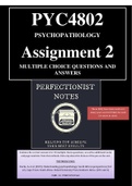 PYC4802 Psychopathology assignment 2 Questions and Correct Answers 2022