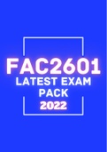FAC2601 Exam pack: Questions and Answers - LATEST EXAM PACK! 