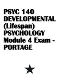 PSYC 140-DEVELOPMENTAL (Lifespan) PSYCHOLOGY Module 4 Exam.