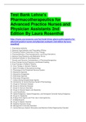 Test Bank Lehnes Pharmacotherapeutics for Advanced Practice Nurses and Physician Assistants 2nd Edition