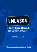 LML4804 - Exam Questions PACK (2016-2022)