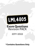 LML4805 - Exam Revision Questions (2011-2022)