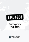 LML4801 - Summarised NOtes