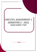 CMY3701 SSIGNMENT 1 SEMESTER 2 - 2022 (775887)