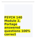 PSYCH 140 Module 2, Portage answered questions 100% correct
