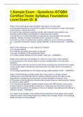 1.Sample Exam - Questions ISTQB® Certified Tester Syllabus Foundation Level Exam ID: B