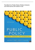 Test Bank for Public Policy Politics Analysis and Alternatives 6th Edition