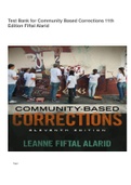 Test Bank for Community Based Corrections 11th Edition 