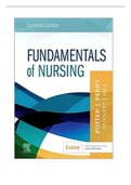 Test Bank for Fundamentals of Nursing 11th Edition Potter Perry Chapter 1-50 Complete Guide 2022