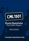 CML1501 - Exam Questions PACK (2015-2022)