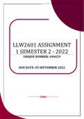 LLW2601 ASSIGNMENT 1 SEMESTER 2 - 2022 (696429)