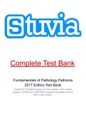 Fundamentals of Pathology Pathoma 2017 Edition Test Bank