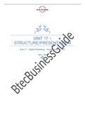 BTEC Business - Unit 17 - Digital Marketing - Assignment 3 - LAC - Structure/Presentation