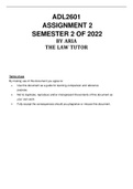 ADL2601 ASSIGNMENT 2 SEMESTER 2 2022 (ALL ANSWERS/ SOLUTIONS)