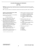 Answer Key for AP English Literature and Composition Practice Exam, Section I