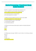 Sterile Processing - Final Exam Study Guide Graded A