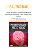 Test Bank for Psychiatric Advanced Practice Nursing: A Biopsychosocial Foundation for Practice 1st Edition Perese Test Bank
