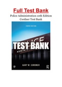 Police Administration 10th Edition Cordner Test Bank