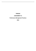 Essay HRM2604 - Performance Management Practices (HRM2604) 