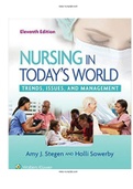 Nursing in Today’s World Trends Issues and Management 11th Edition Stegan Sowerby Test Bank  ISBN-13: 9781496385000 |COMPLETE TEST BANK| ALL CHAPTERS .